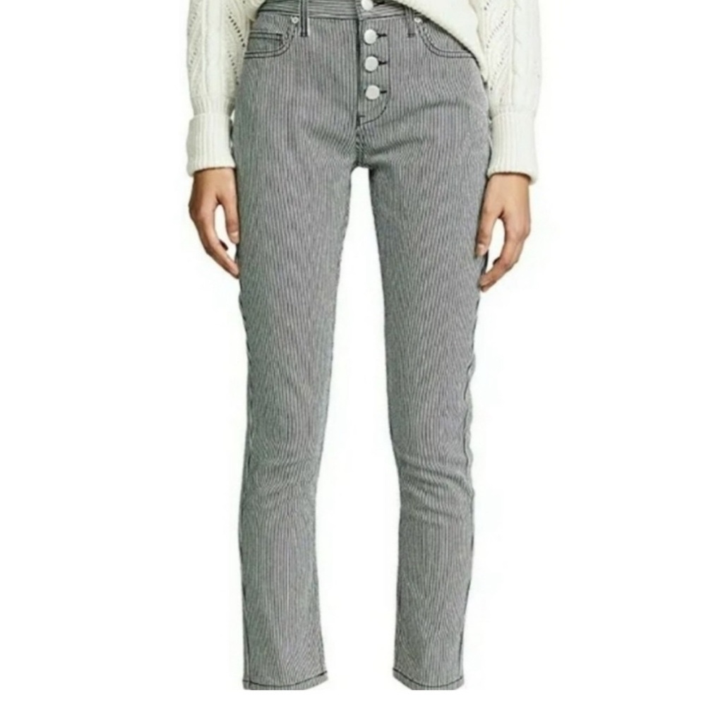 JOIE Aerindis Stripe Button Fly High Rise Straight leg Women Jeans